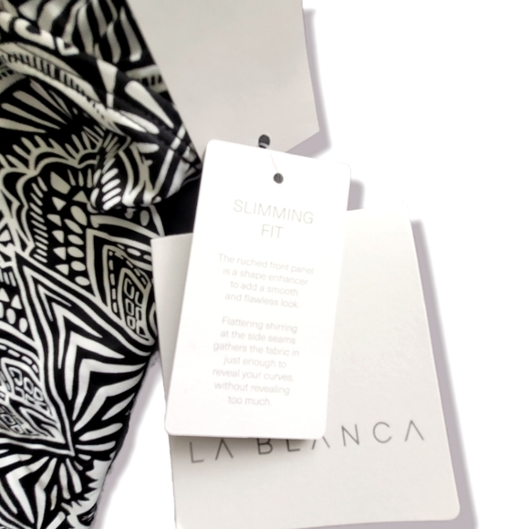 La Blanca New Black & White Henna Medalion Tankini SwimTop, 4 - Picture 5 of 6